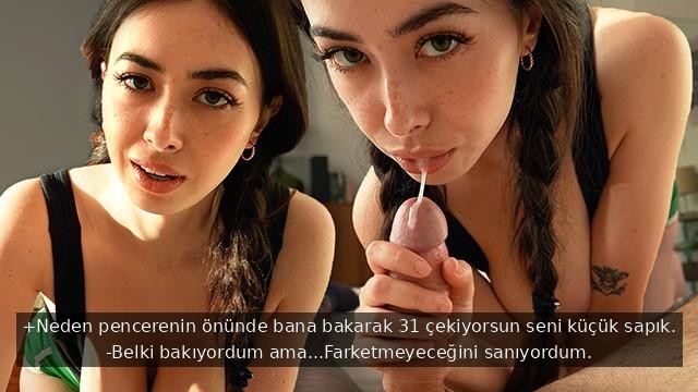 Evini İzleyen Sapık Komşusunu Yanına Alarak Sikini Ağzına Sokuyor